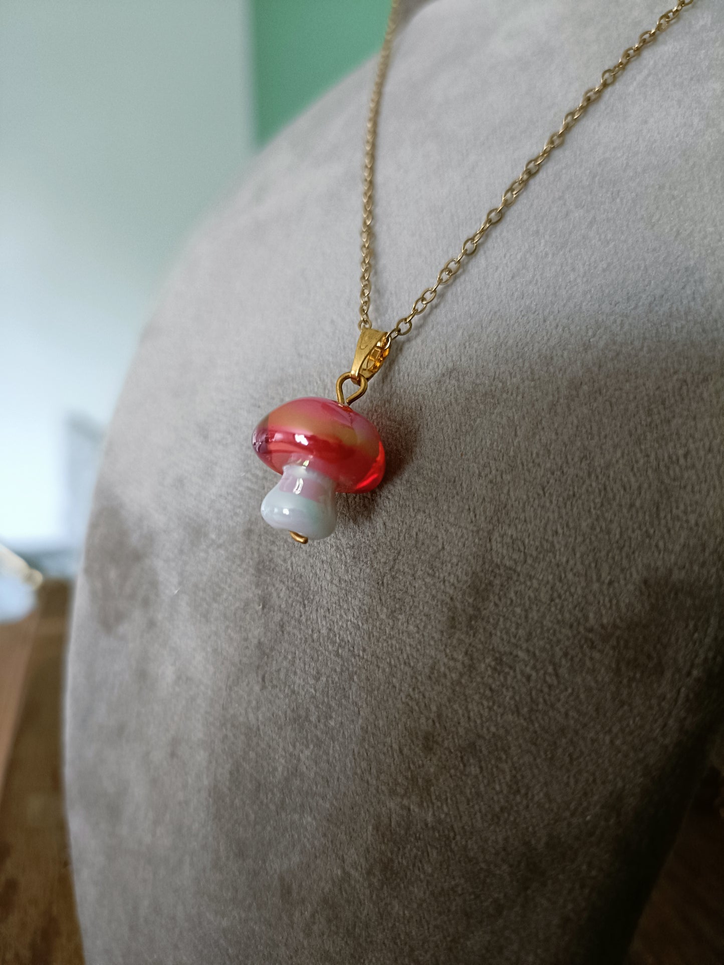 Glass Mushroom Necklace