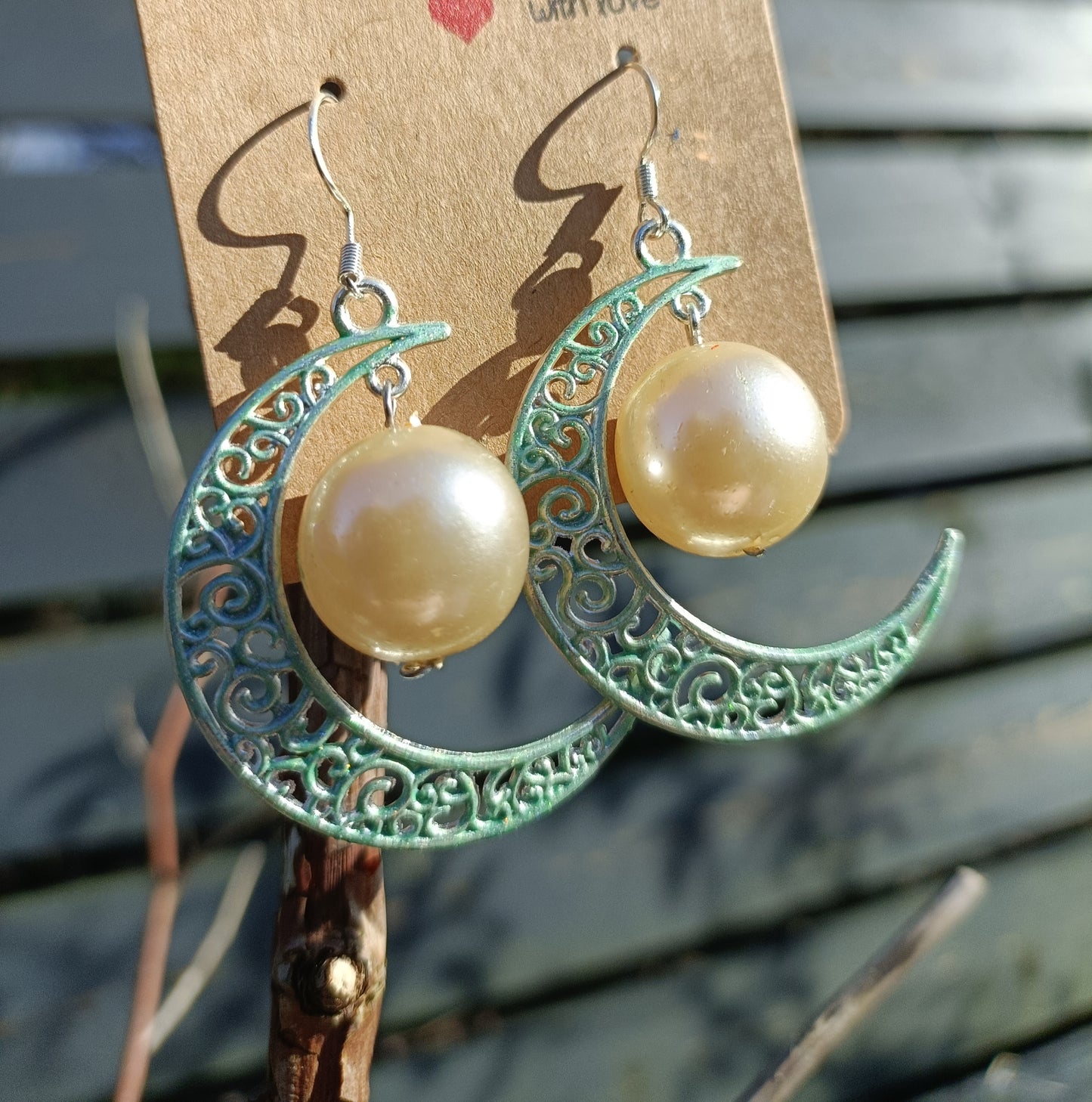 Pearl Moon Earrings