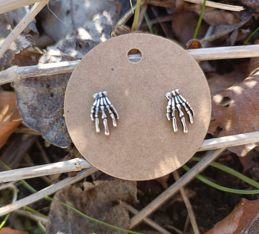 Skeletal Hand Earring Studs