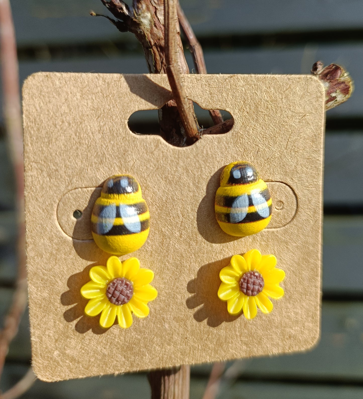 Bee & Sunflower Earring Set