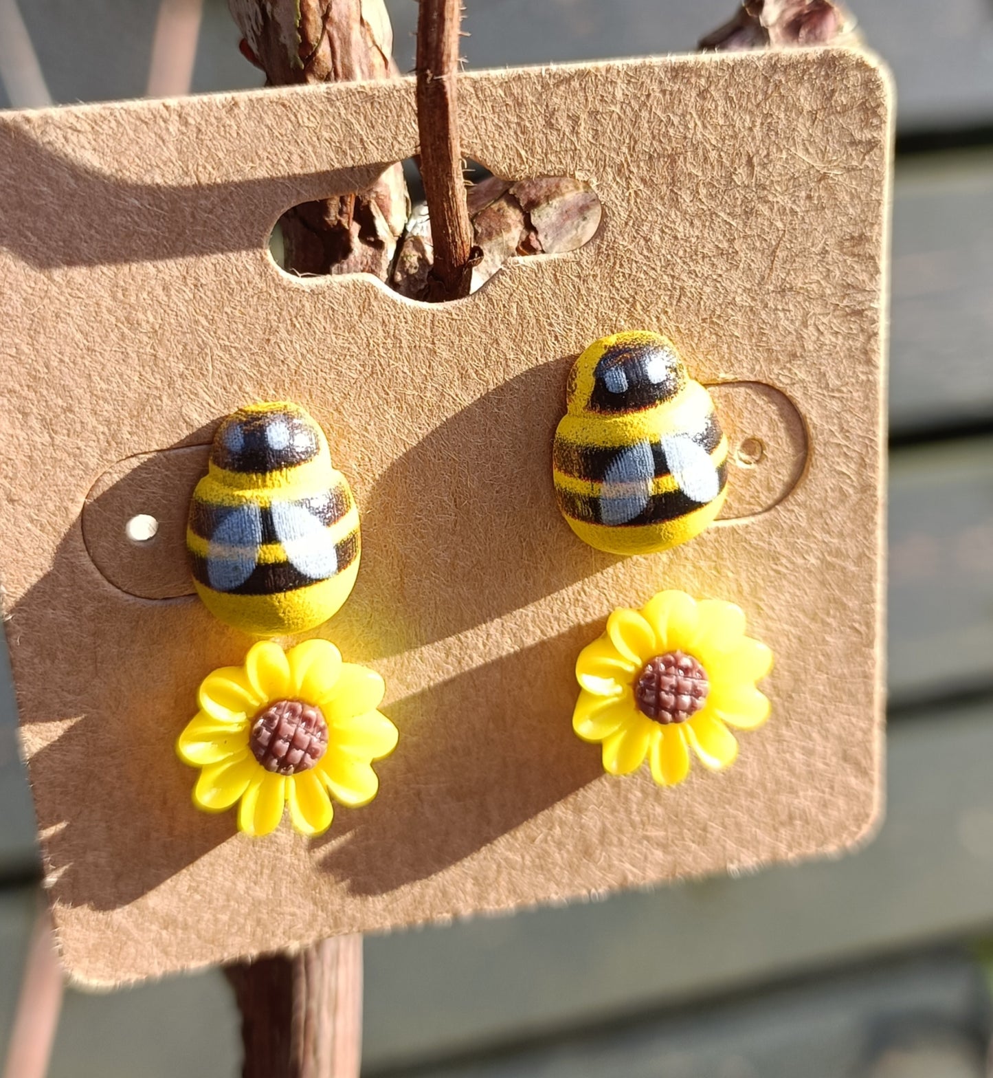 Bee & Sunflower Earring Set