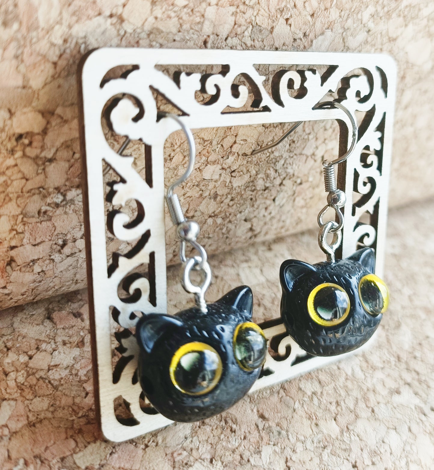 Yellow-Eyed Kitten Earrings