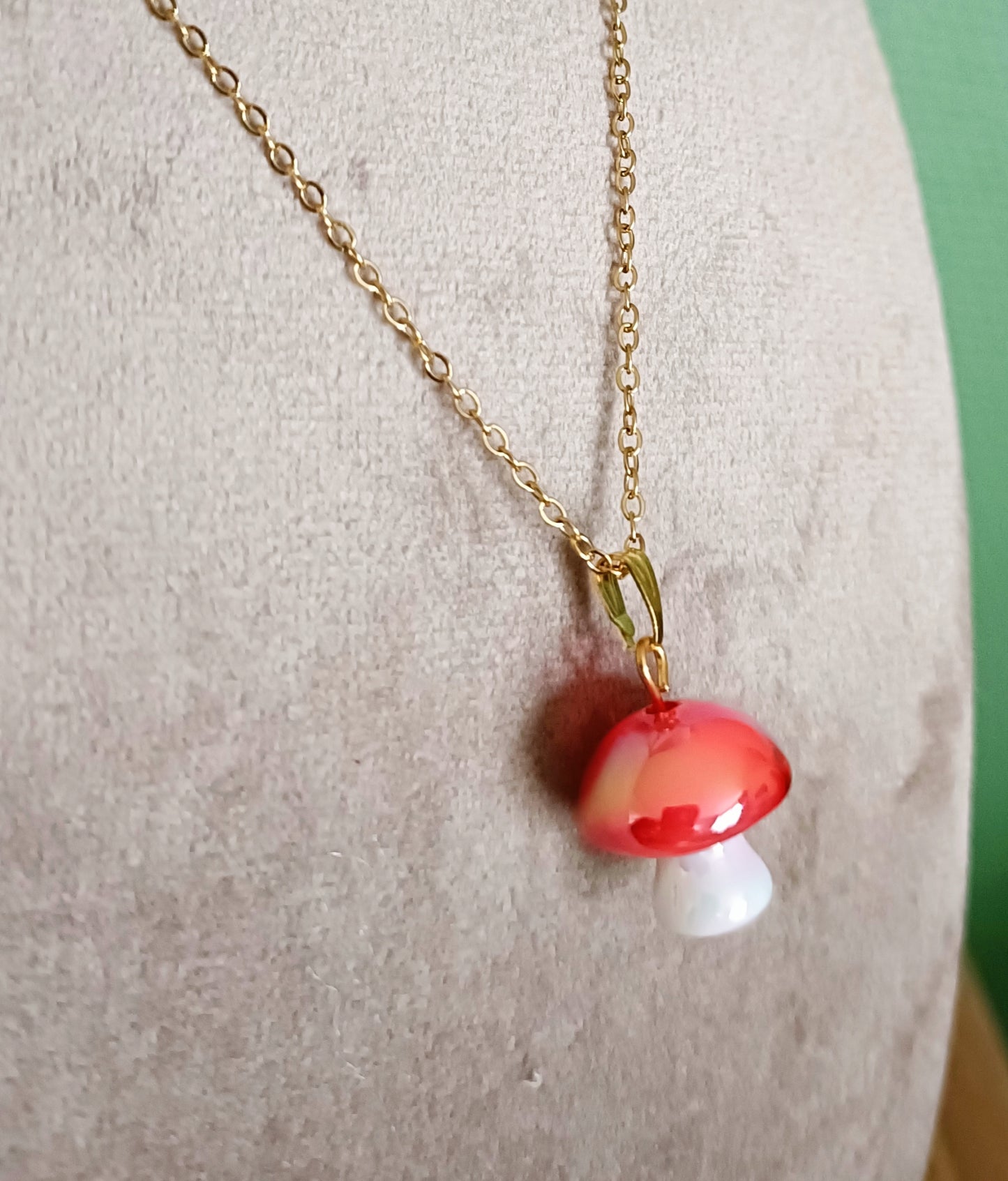Glass Mushroom Necklace