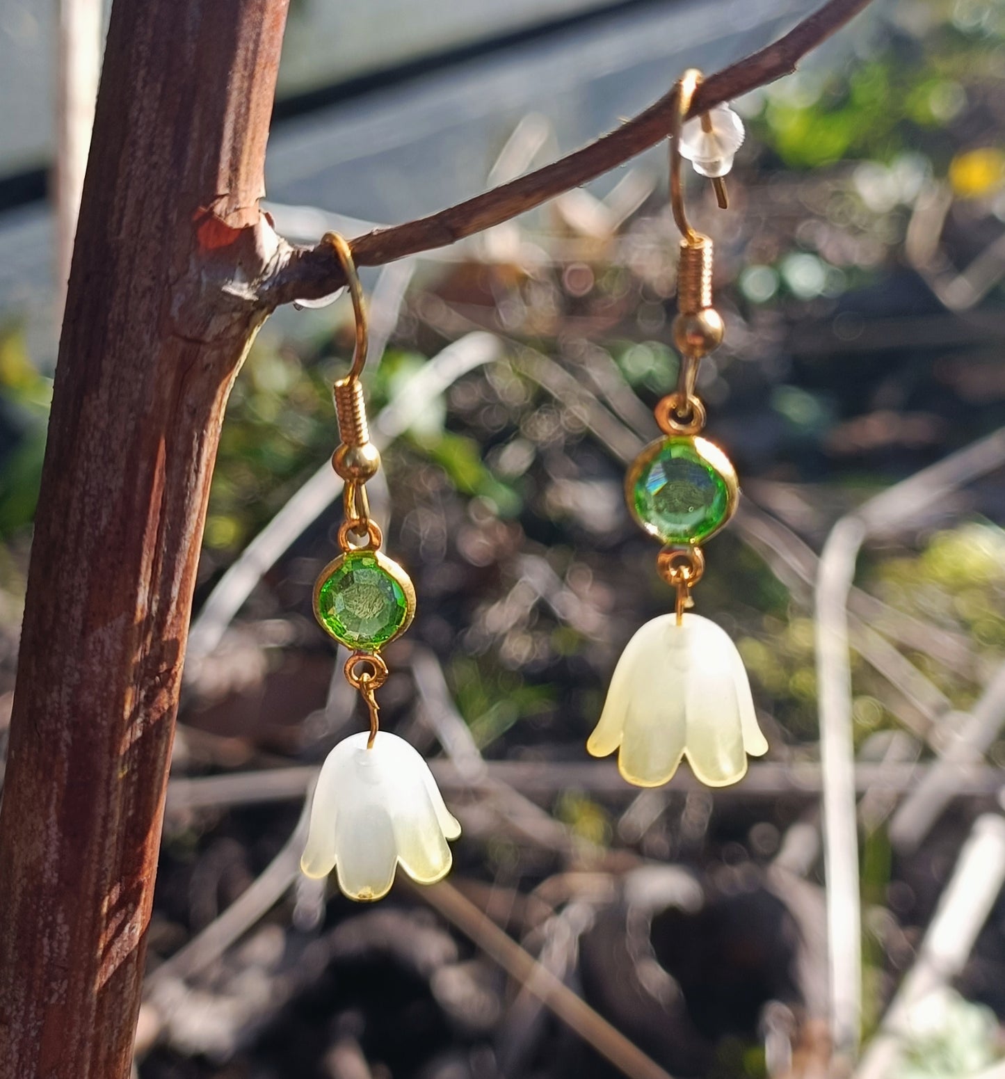 Rhinestone & Flower Earrings