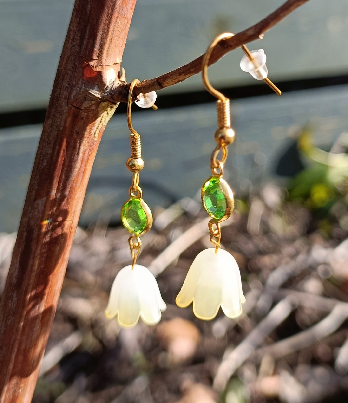 Rhinestone & Flower Earrings