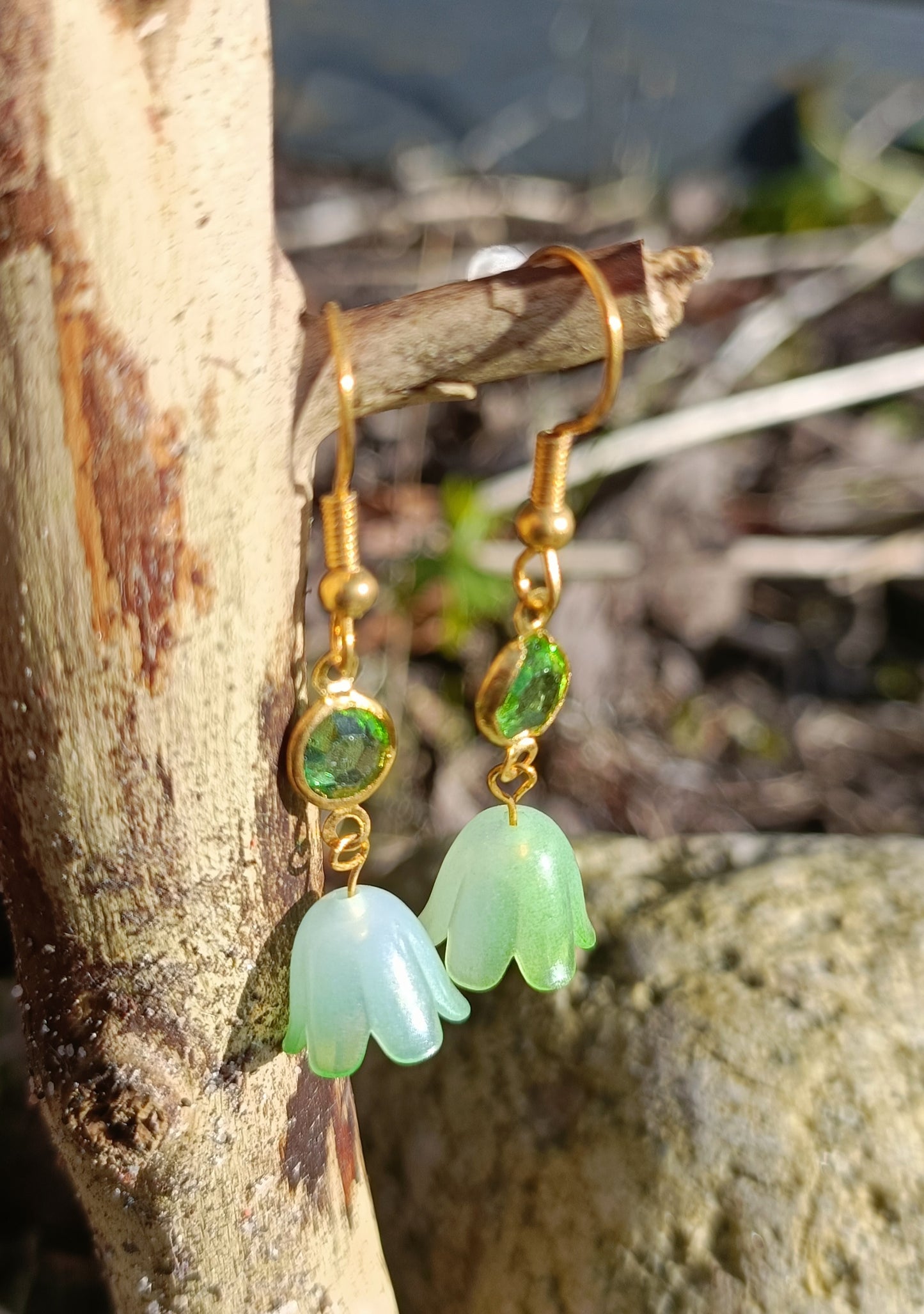 Rhinestone & Flower Earrings