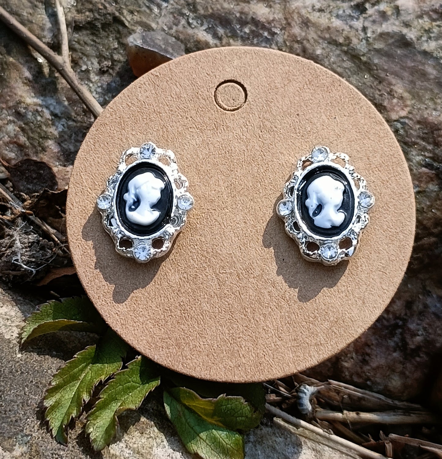 Tiny Victorian Portrait Earrings
