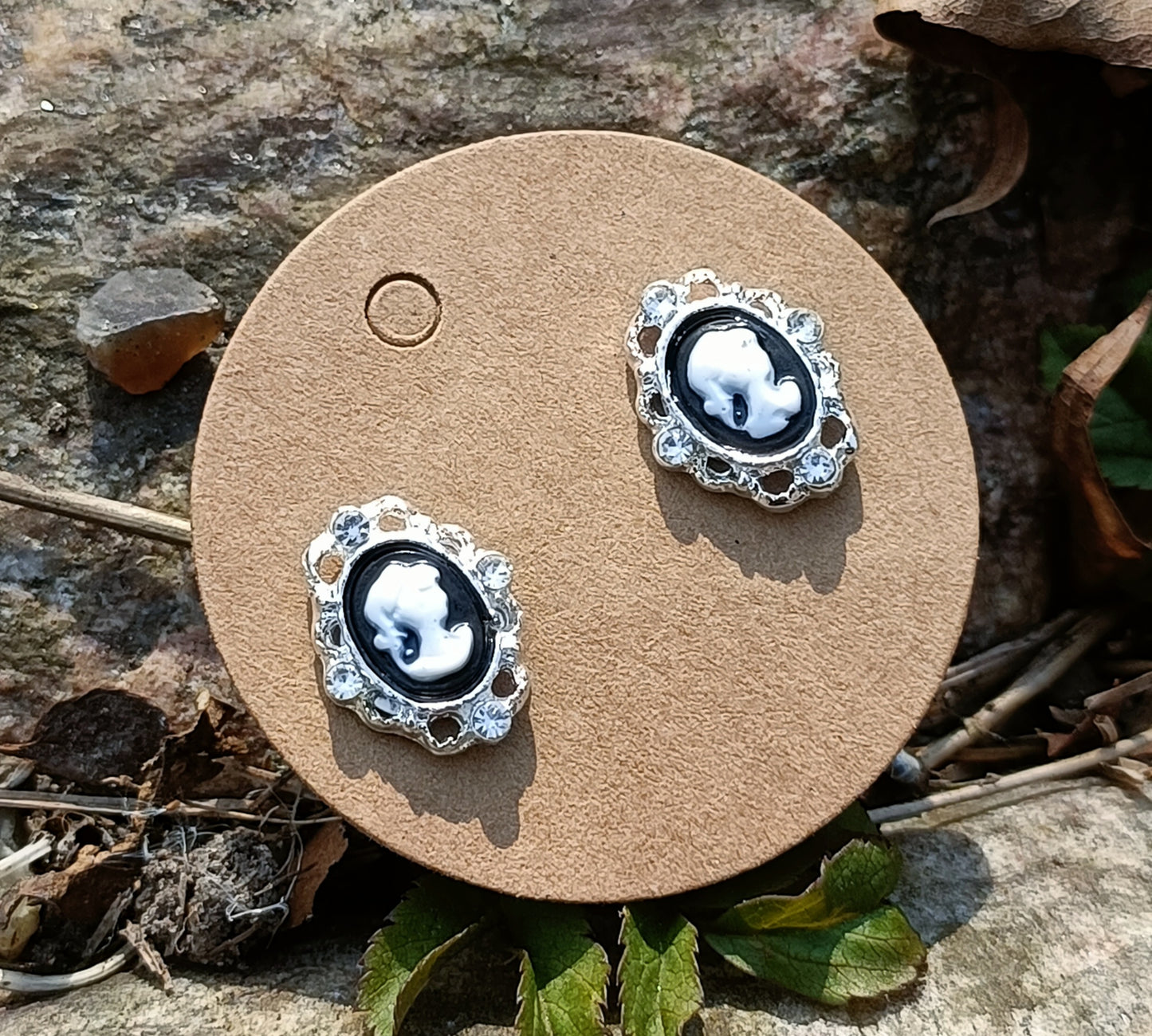 Tiny Victorian Portrait Earrings