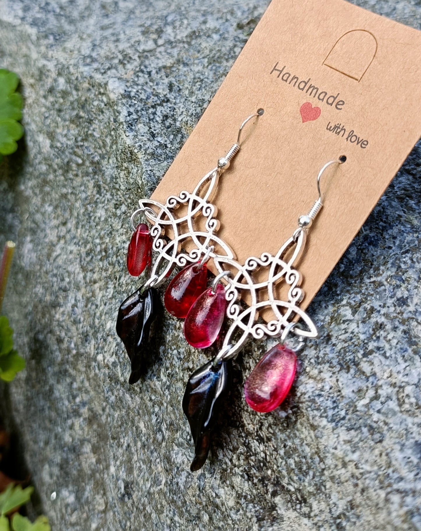 Quaternary Knot & Glass Earrings