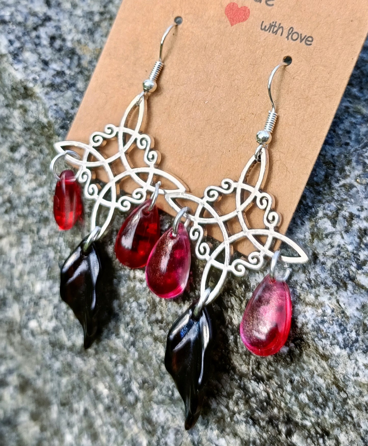 Quaternary Knot & Glass Earrings