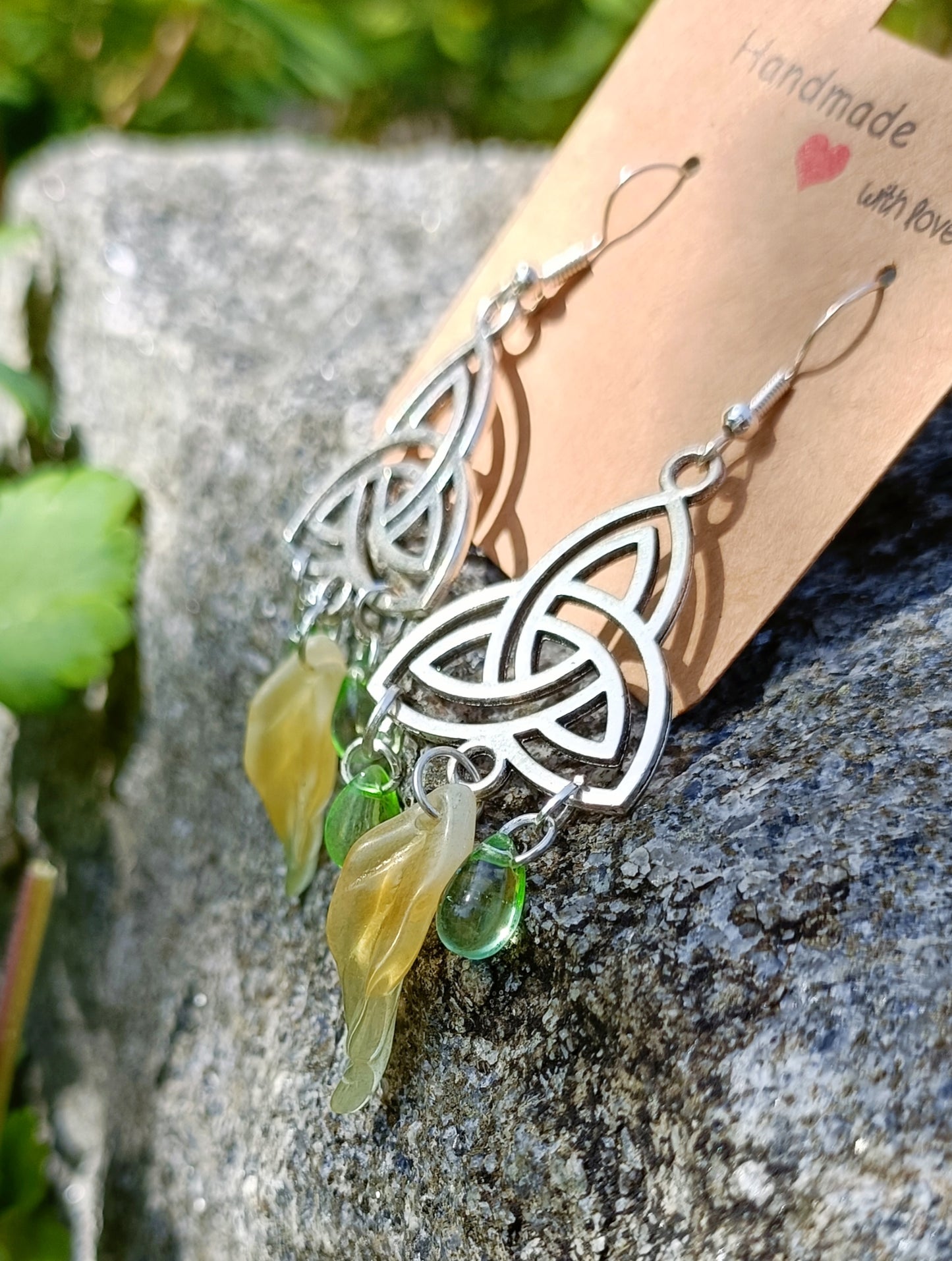 Triquetra & Glass Earrings