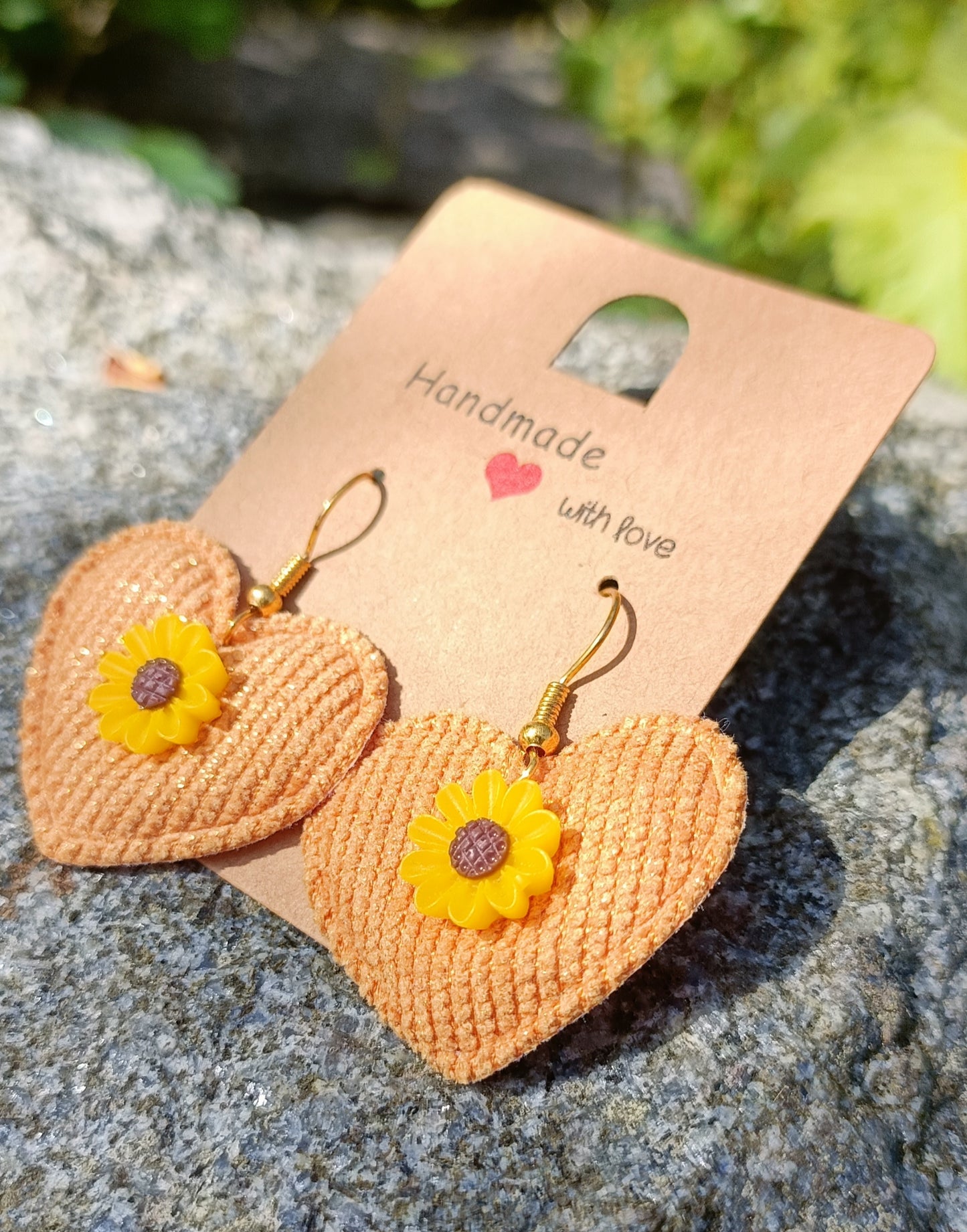 Heart & Sunflower Earrings