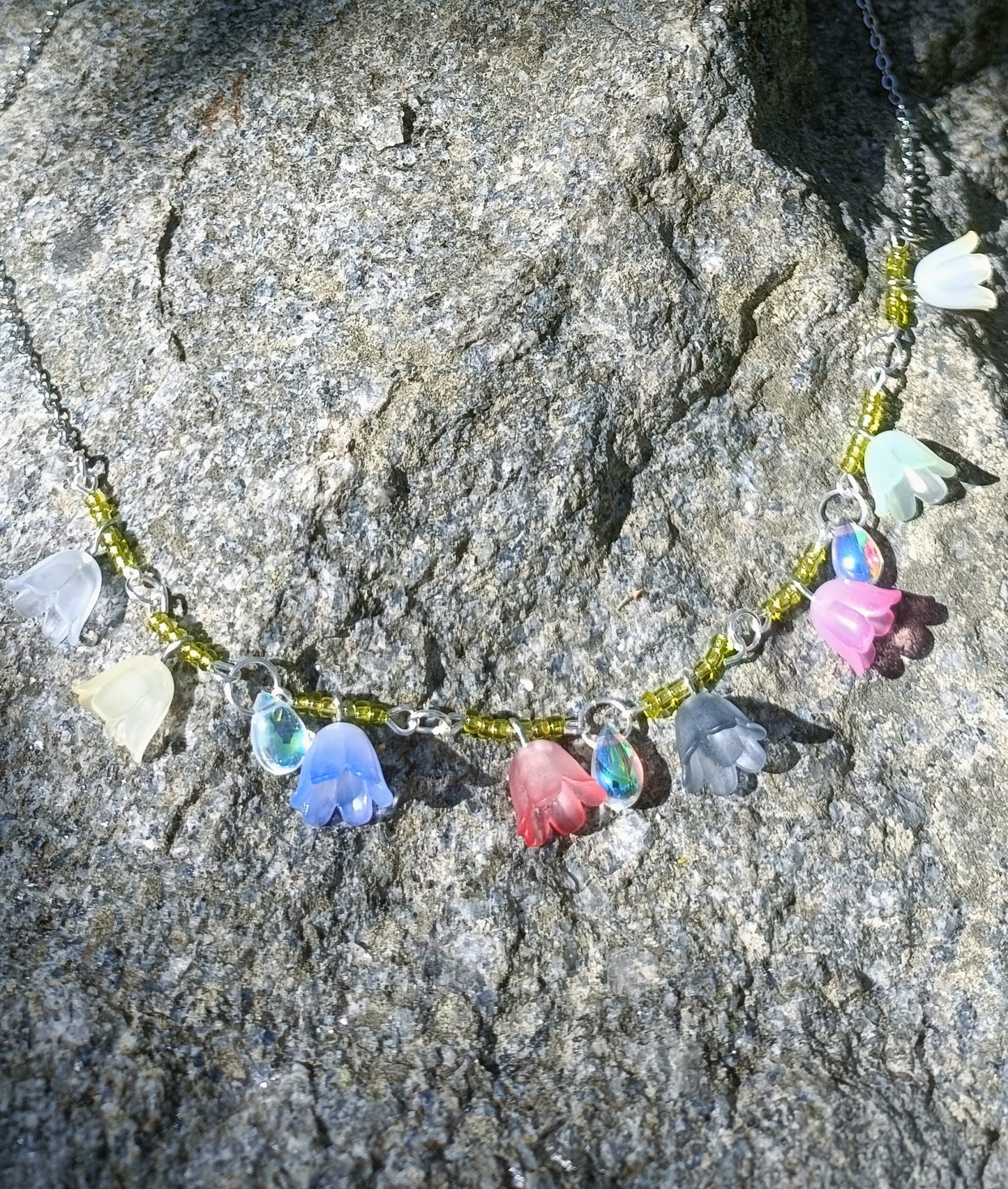 Tulip & Glass drop necklace