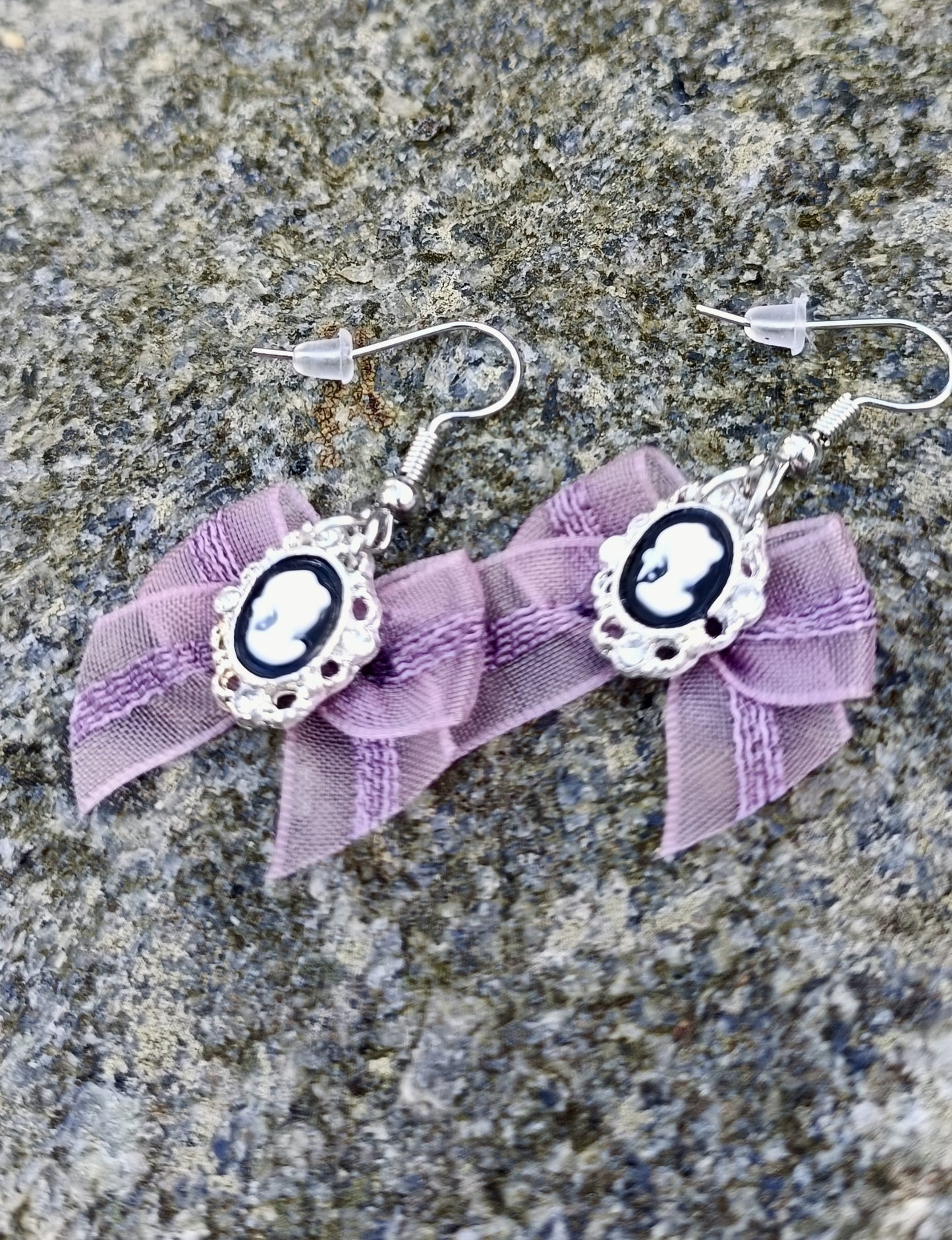 Bow & Victorian Portrait Earrings