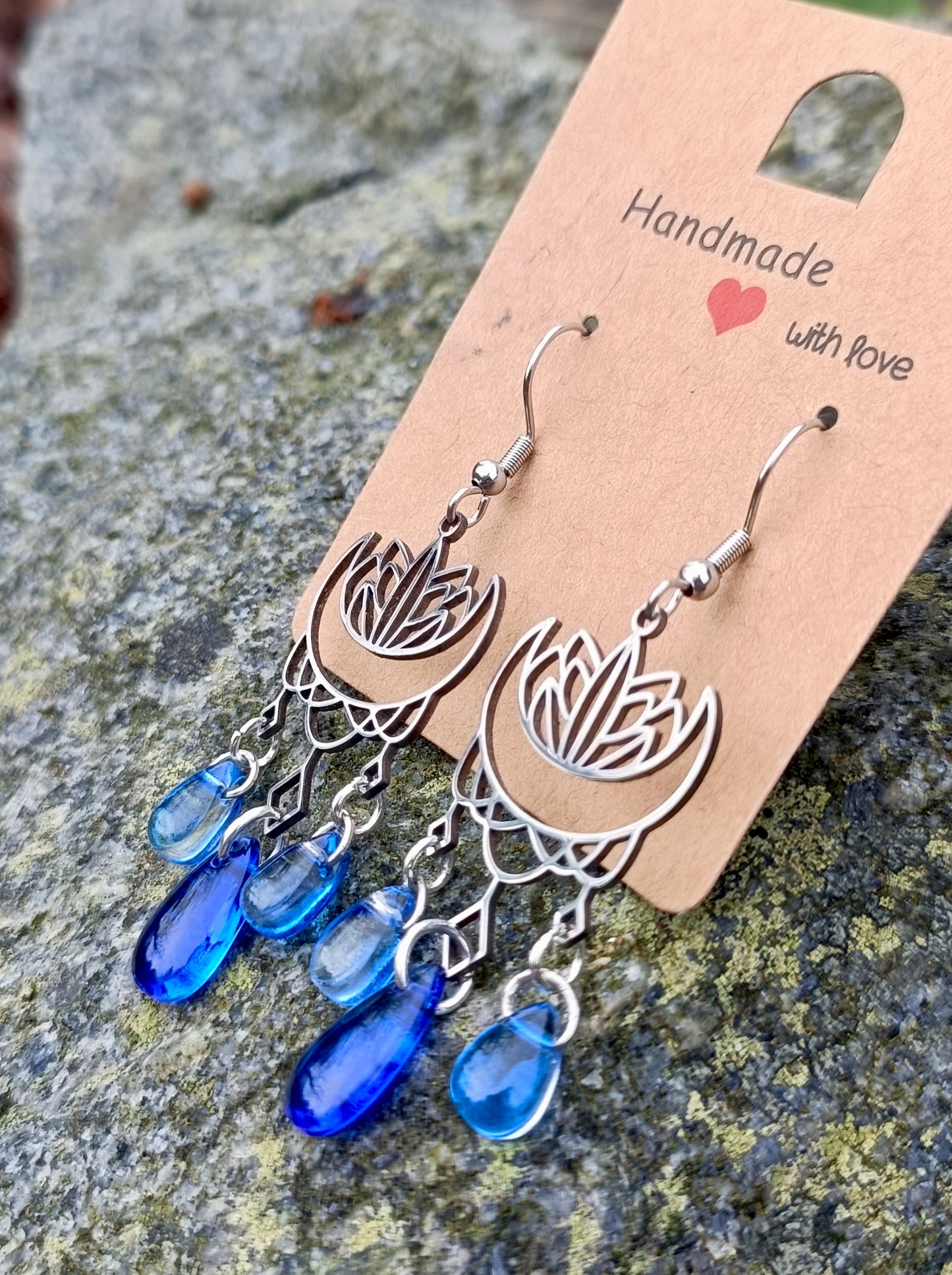 Lotusmoon & Glassdrop Earrings