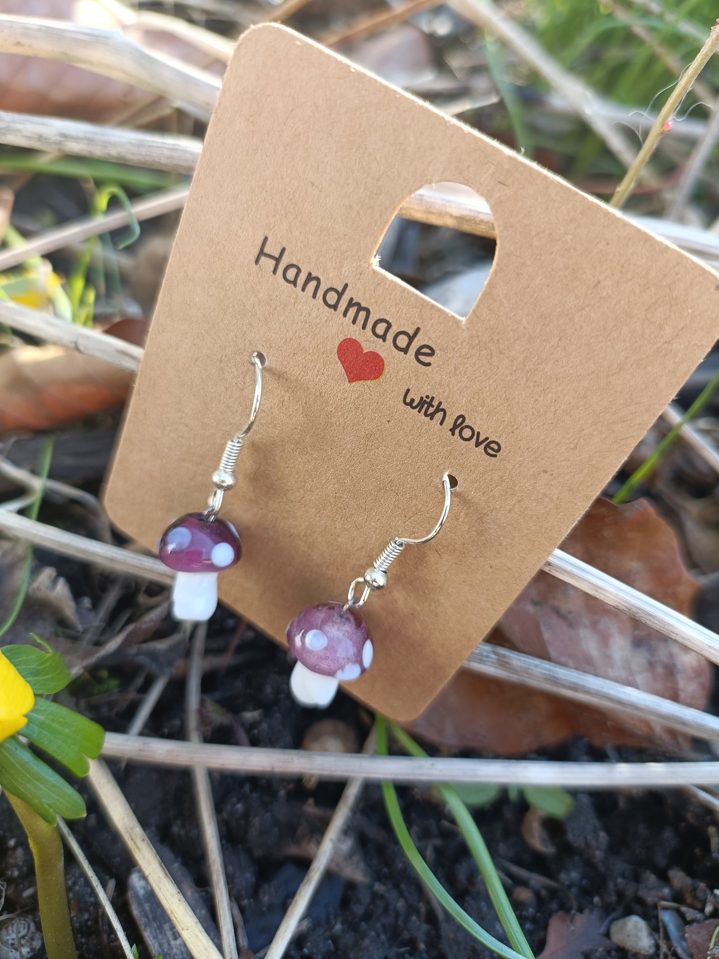 Glass Mushroom Earrings
