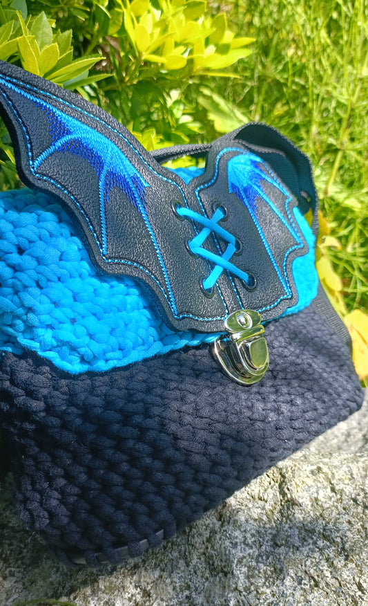 Blue Batwing Purse