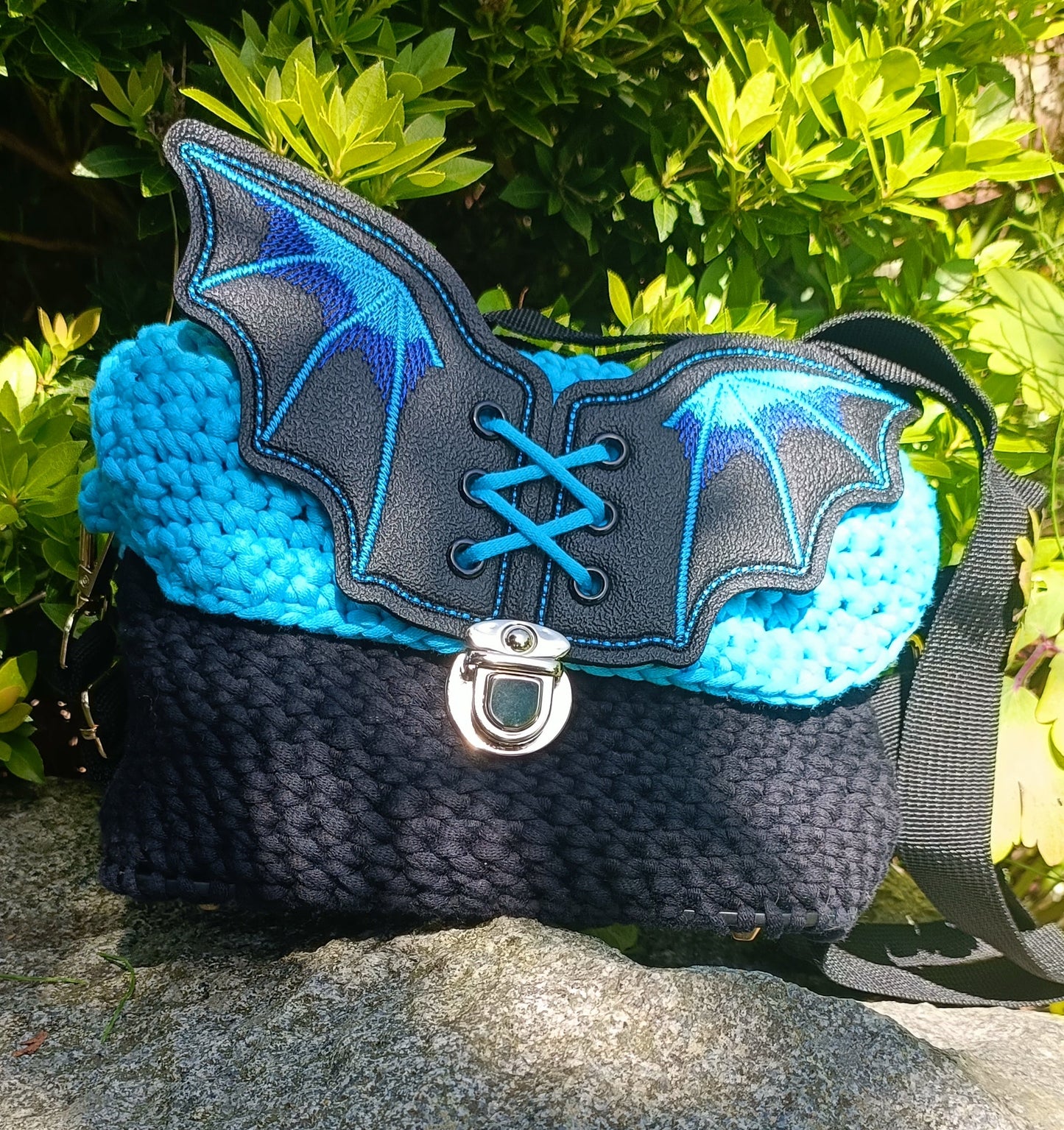 Blue Batwing Purse