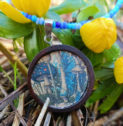 Blue Mushroom Jewelry set