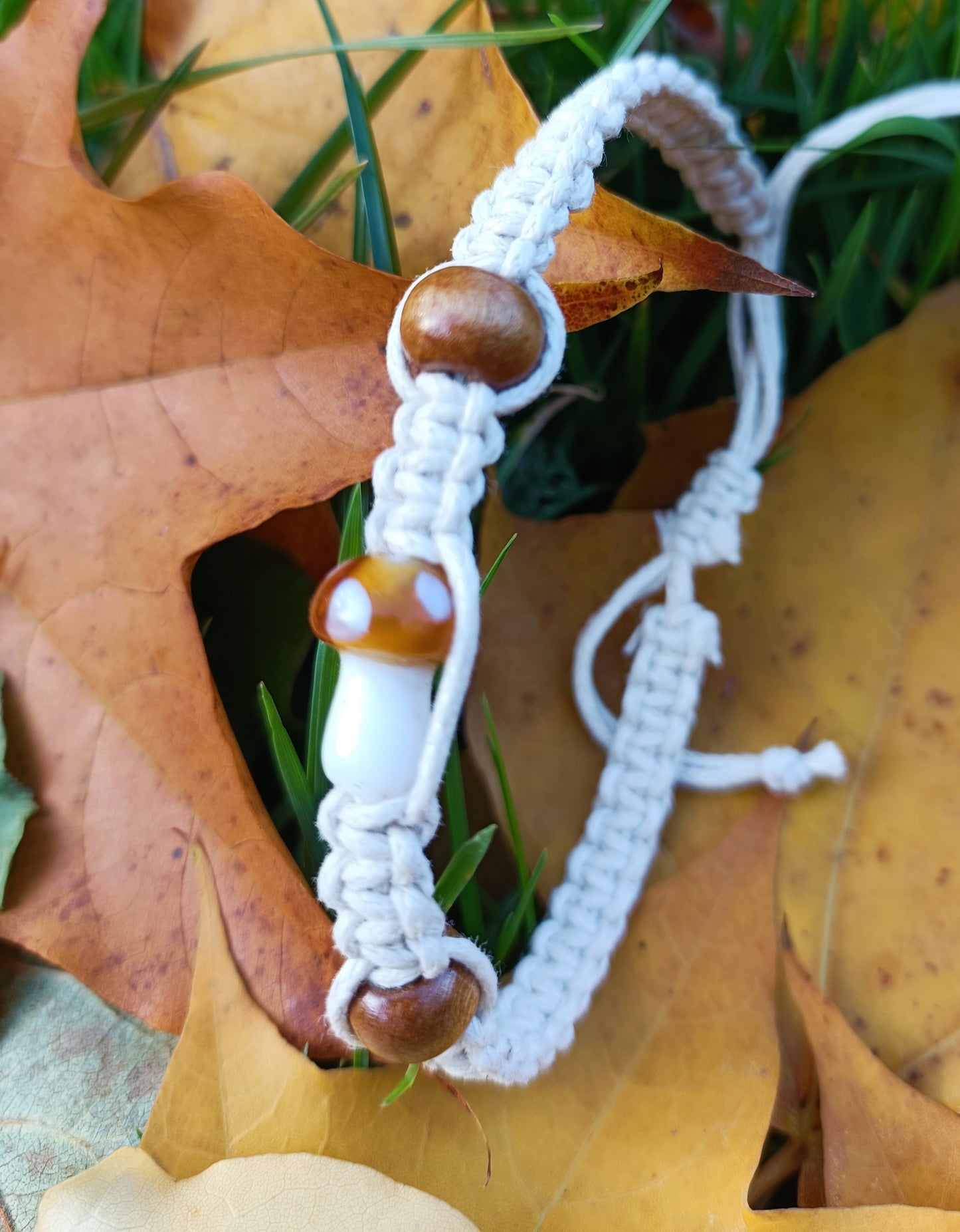 Glass Mushroom Bracelet