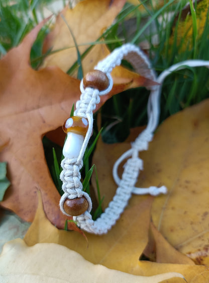 Glass Mushroom Bracelet