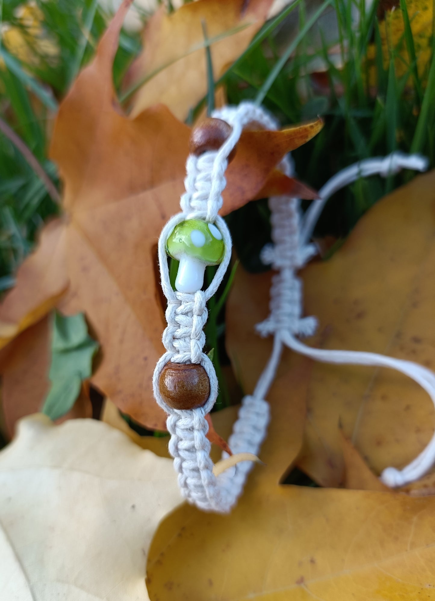 Glass Mushroom Bracelet