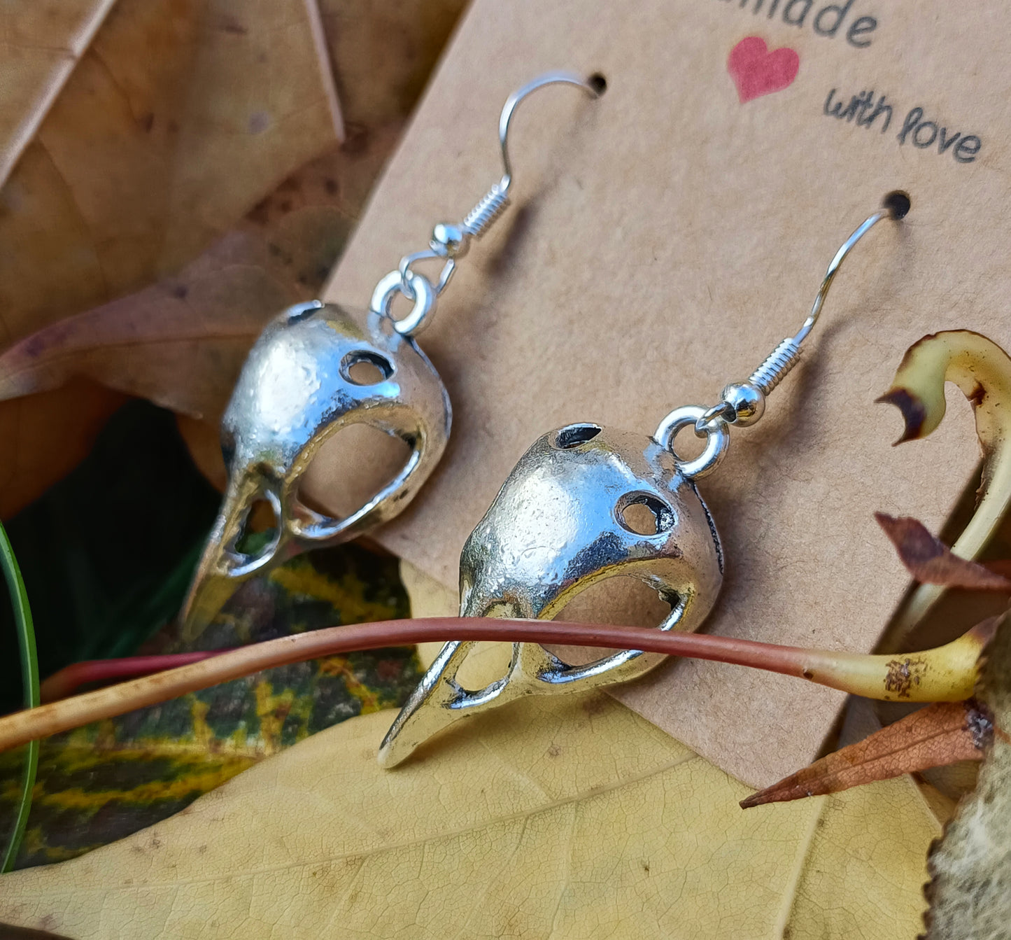 Finch Skull Earrings