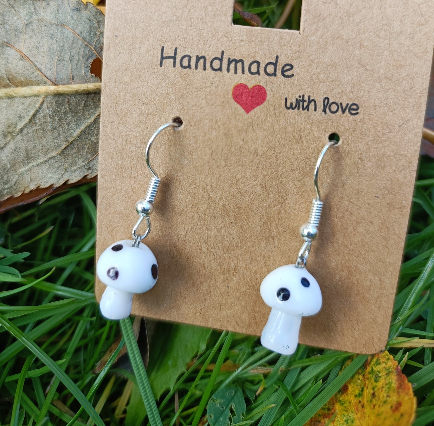 Glass Mushroom Earrings