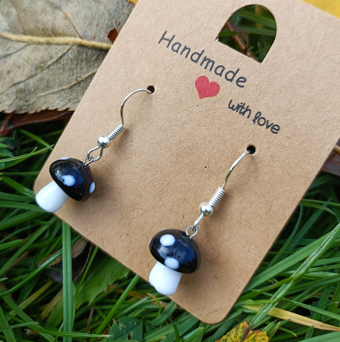 Glass Mushroom Earrings