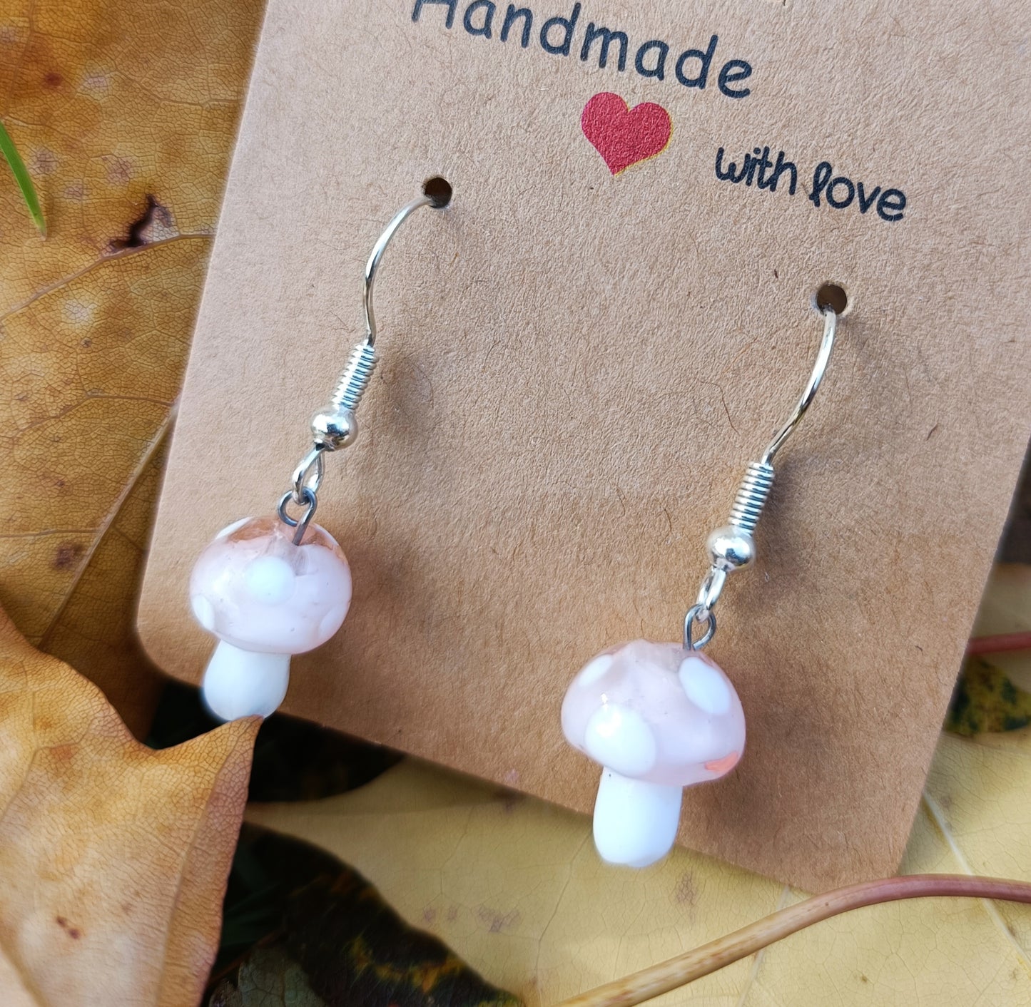 Glass Mushroom Earrings