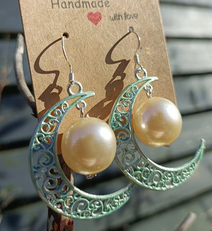 Pearl Moon Earrings