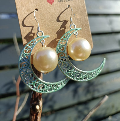 Pearl Moon Earrings