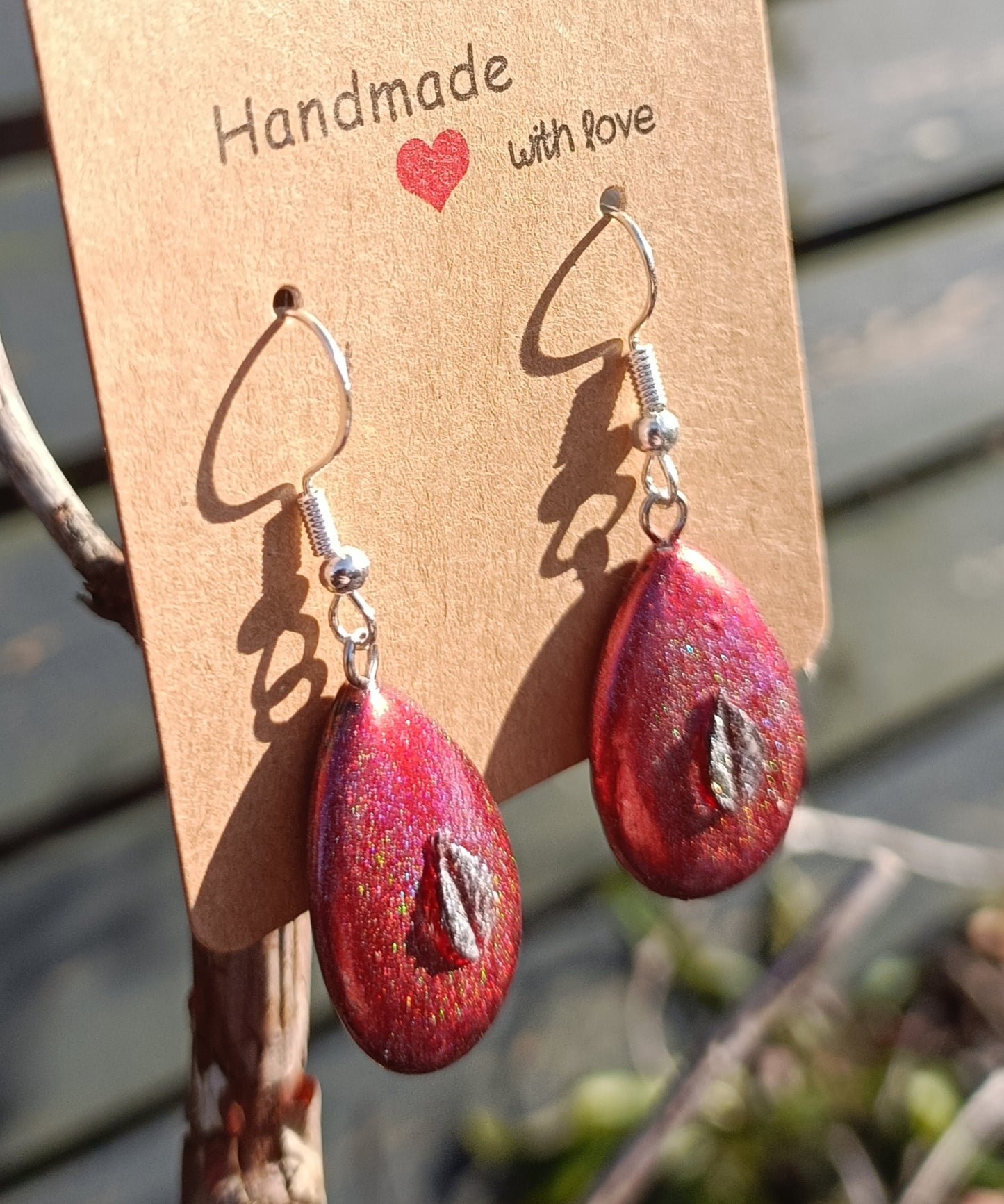 Painted Stone Drop earrings