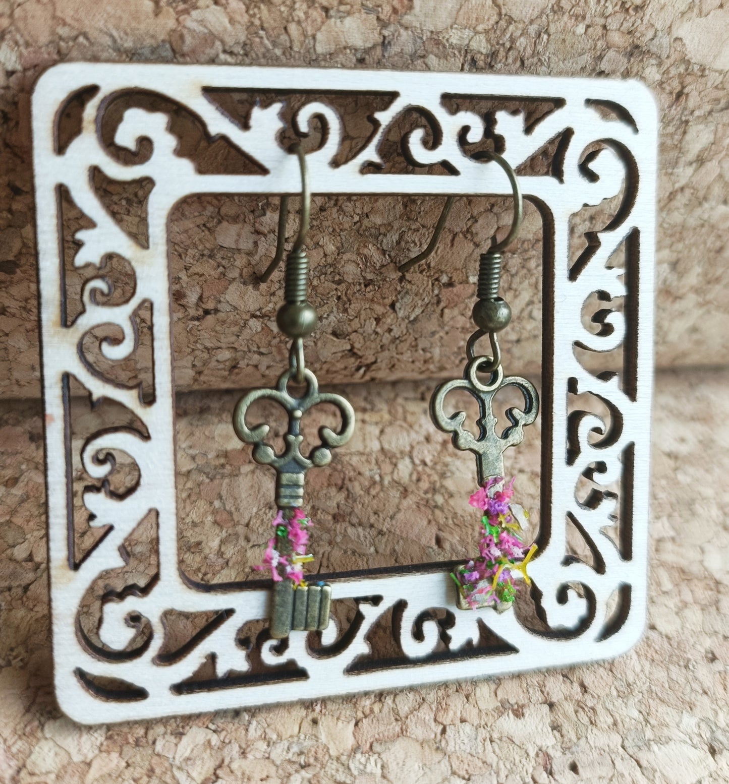 Brass Key Earrings
