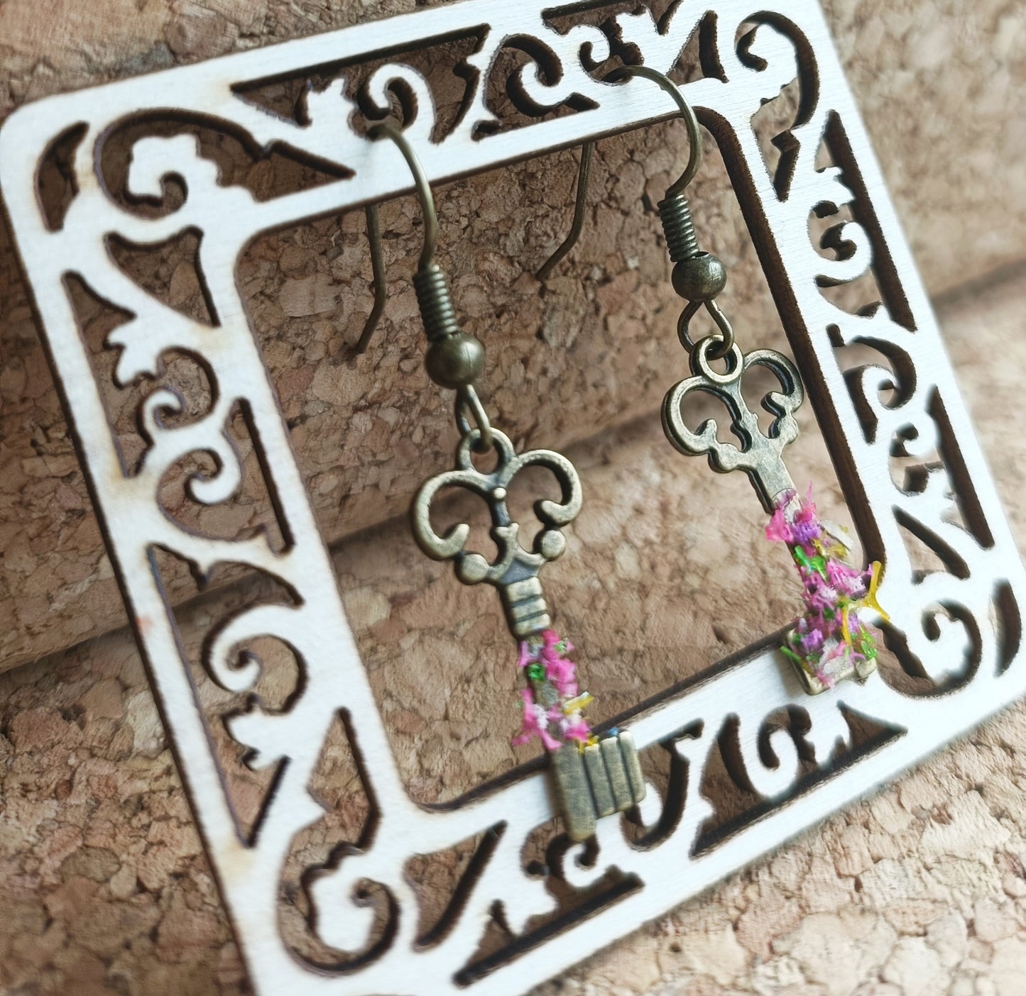 Brass Key Earrings