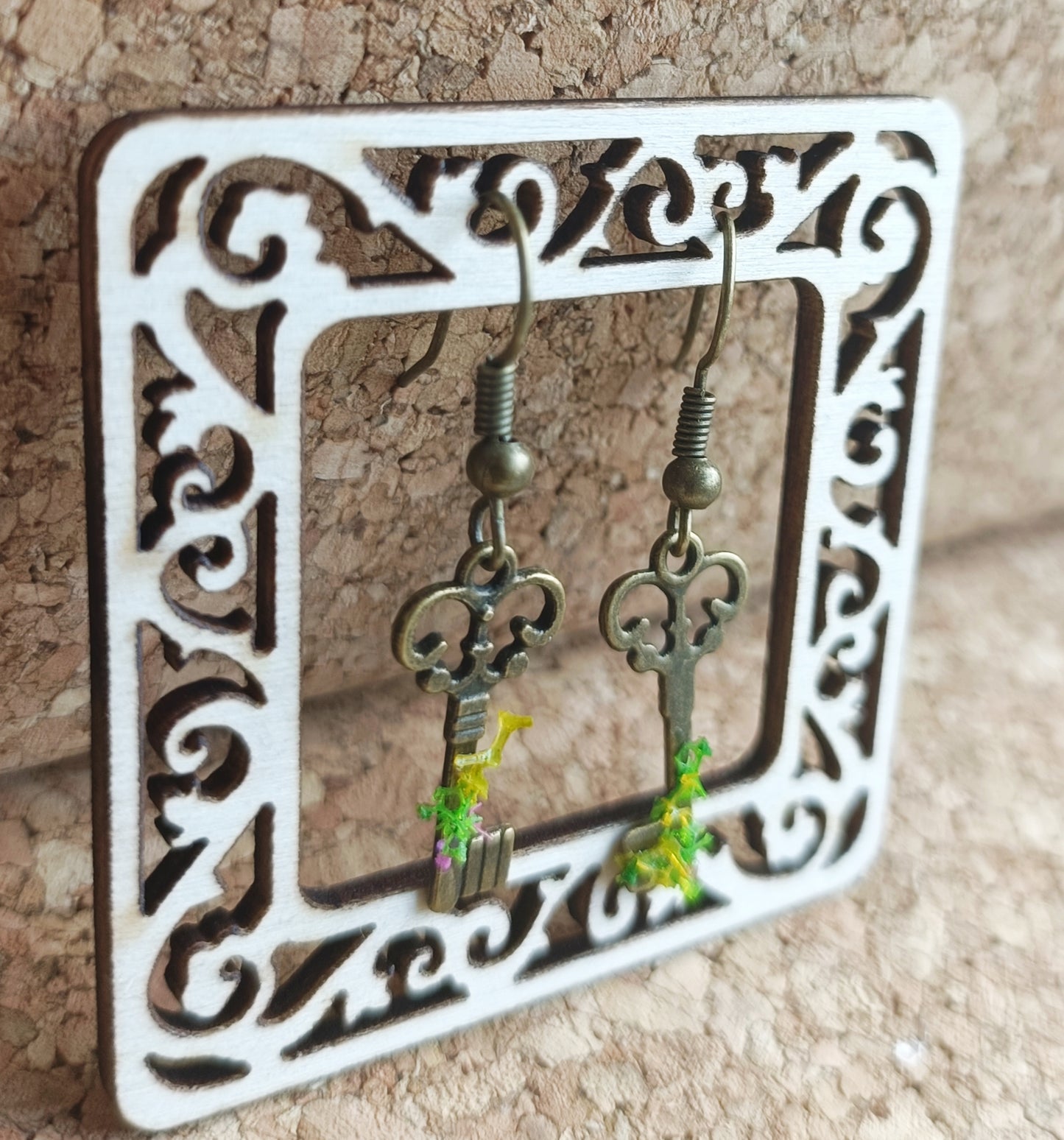 Brass Key Earrings