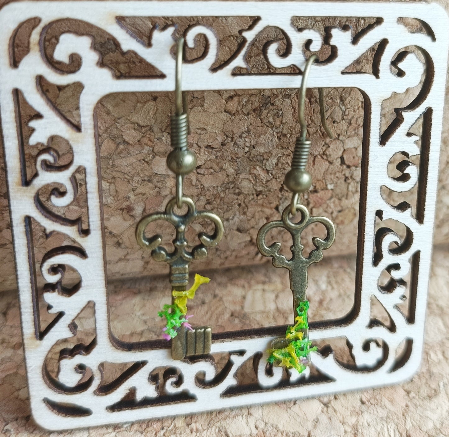 Brass Key Earrings