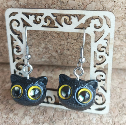 Yellow-Eyed Kitten Earrings