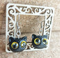 Yellow-Eyed Kitten Earrings