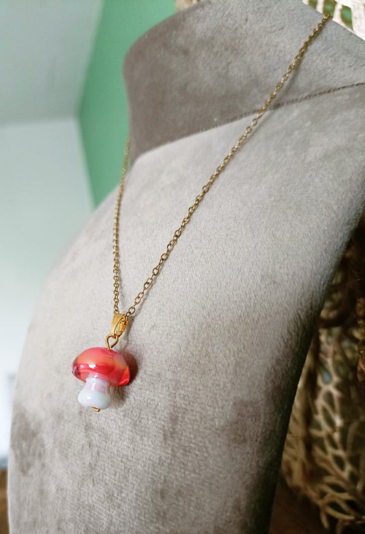 Glass Mushroom Necklace