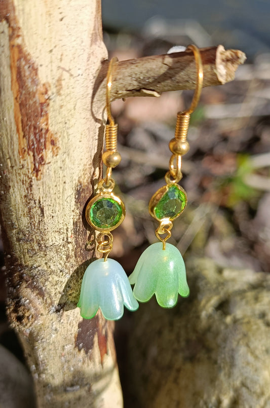 Rhinestone & Flower Earrings