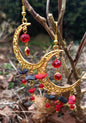 Gemstone Crescent Moon Earrings