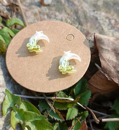 Moon & Butterfly Stud Earrings