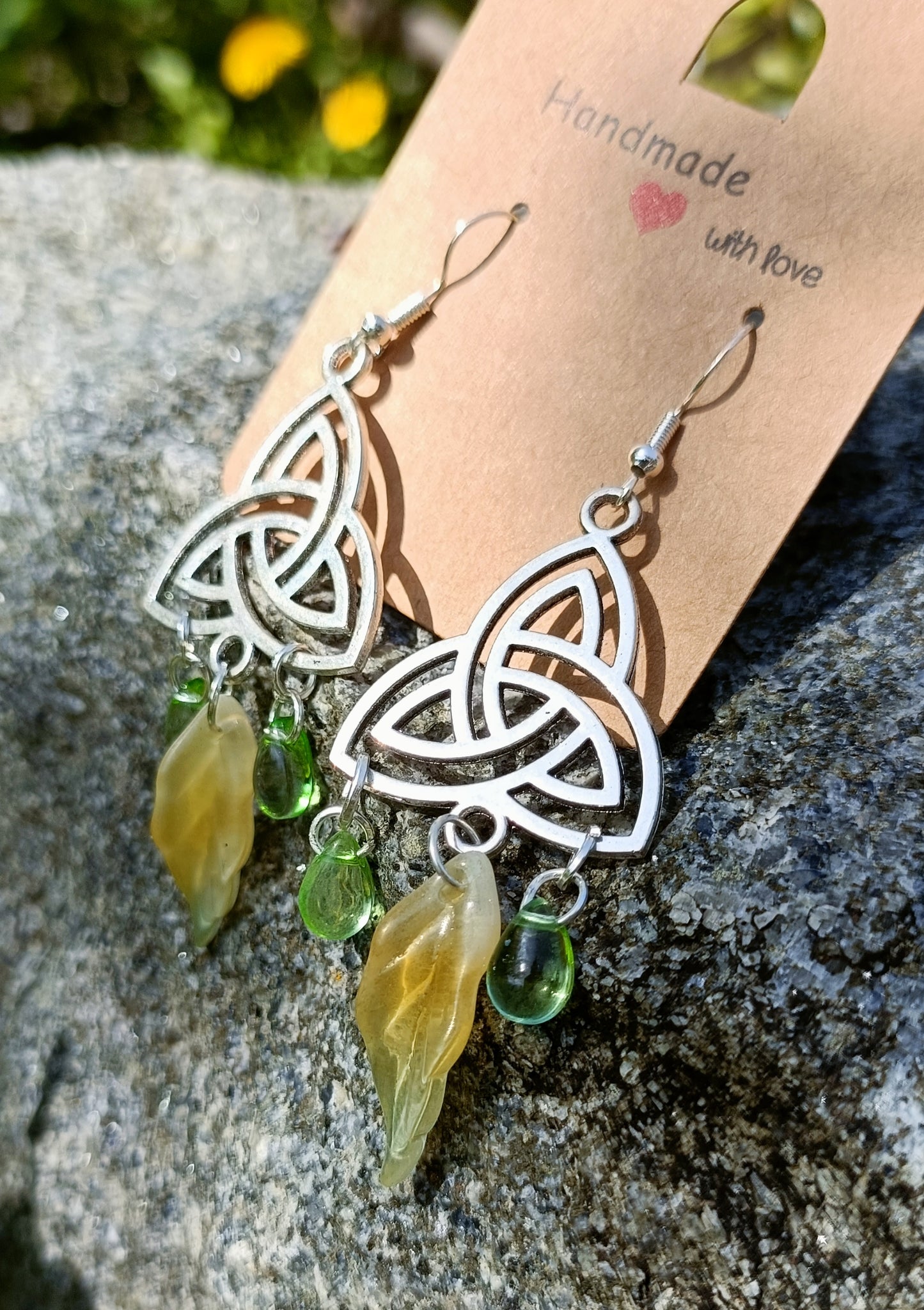 Triquetra & Glass Earrings