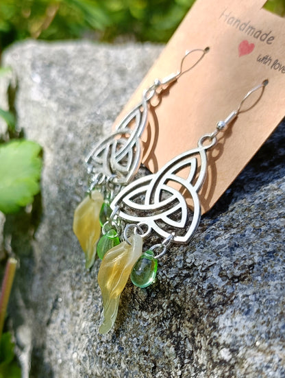 Triquetra & Glass Earrings