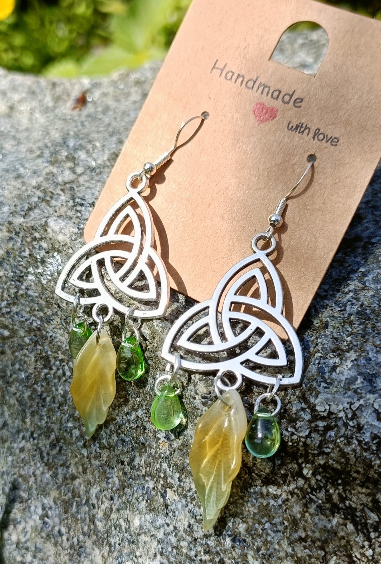 Triquetra & Glass Earrings