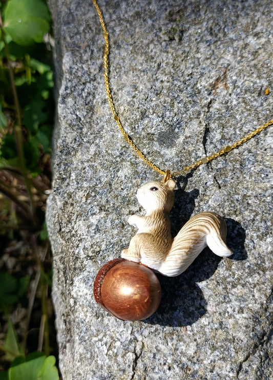 Squirrel & Acorn Pendant
