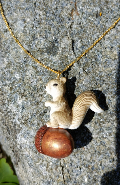 Squirrel & Acorn Pendant
