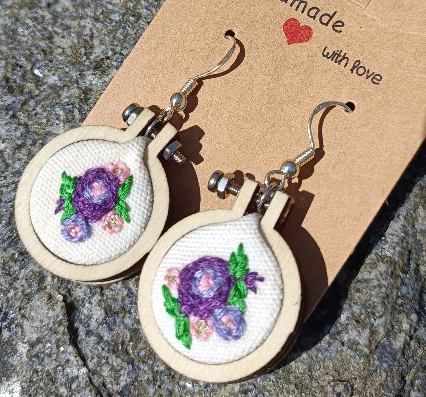 Tiny Embroidery Earrings