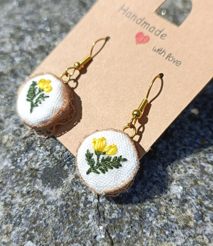 Tiny Embroidery Earrings
